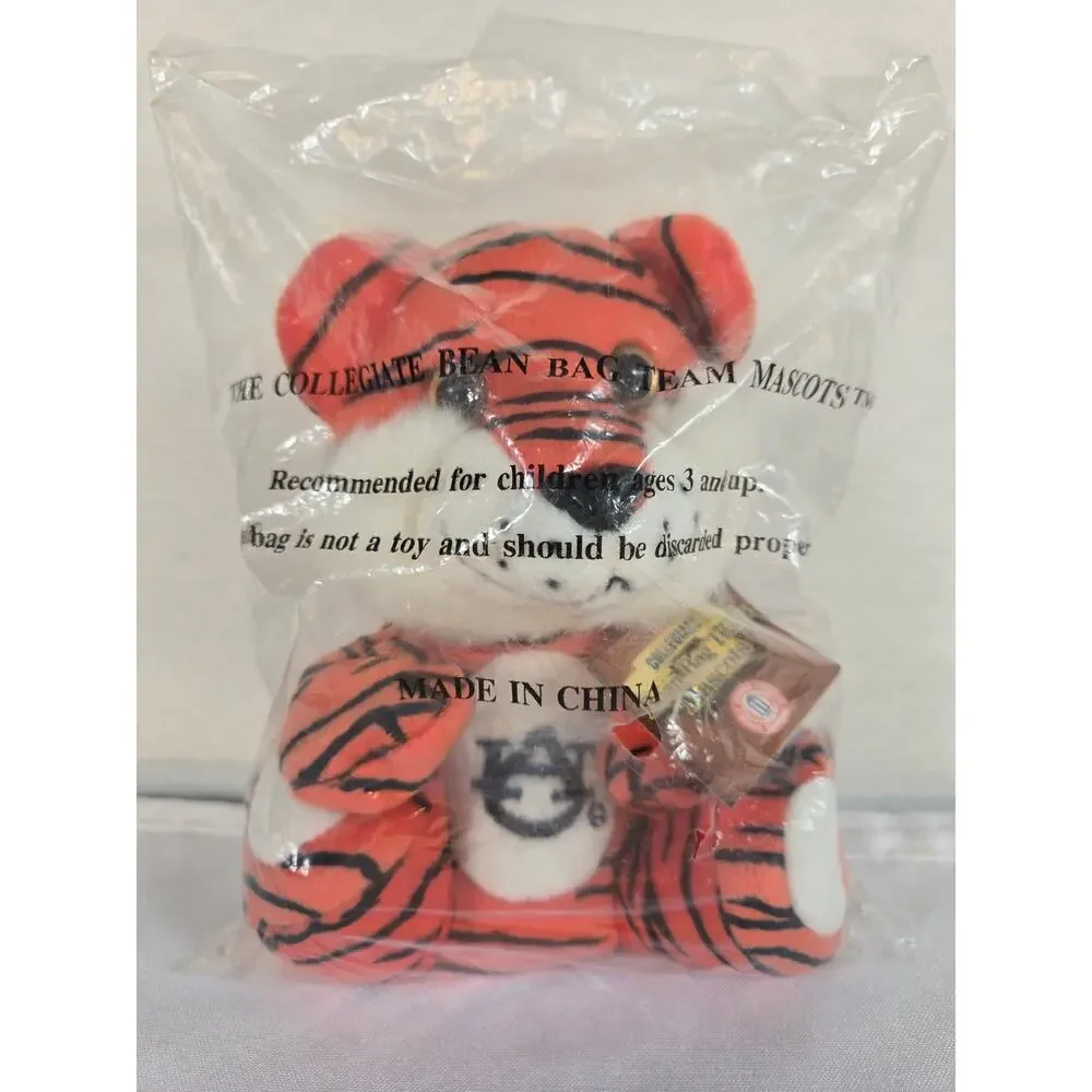 Vintage NWT Aubie The Tiger Bean Bag Retired Plush Collectible - Picture 1 of 11